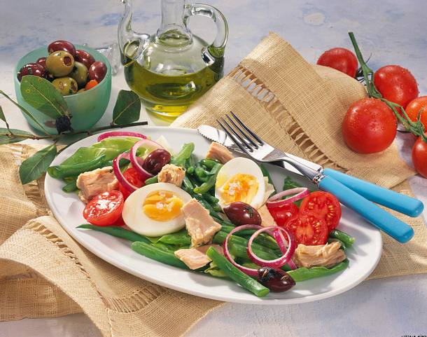 Salat Nicoise mit grünen Bohnen und Thunfisch Rezept Salat Nicoise mit grünen Bohnen und Thunfisch Rezept