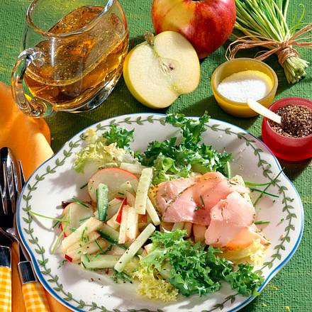 Salat-Teller mit Schinken Rezept Salat-Teller mit Schinken Rezept