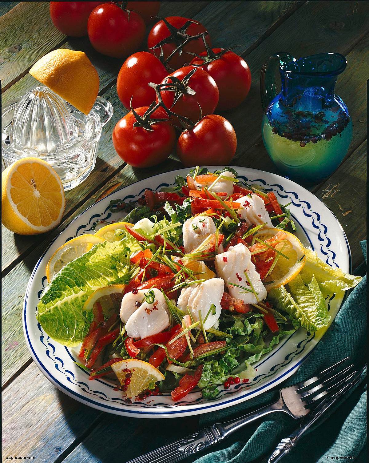 Salat und Fisch Rezept