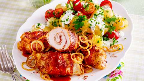 Salsa-Röllchen mit Sommer-Kartoffelsalat Rezept - Foto: House of Food / Bauer Food Experts KG