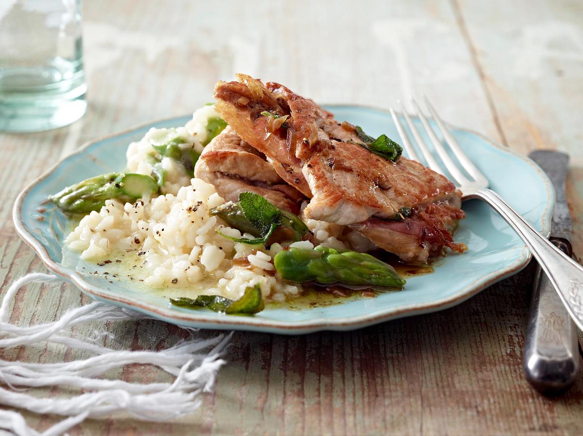 Saltimbocca mit Spargelrisotto Rezept