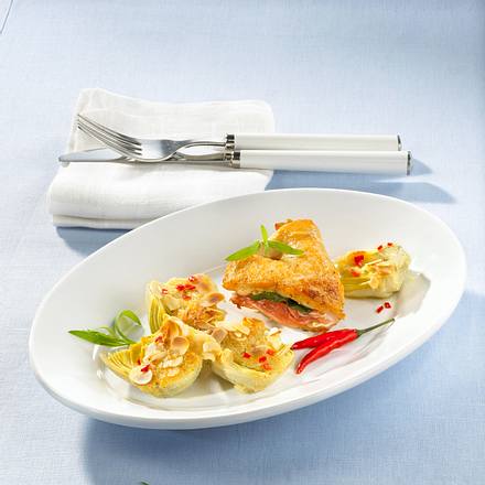 Saltimbocca mit überbackenen Artischocken Rezept Saltimbocca mit überbackenen Artischocken Rezept