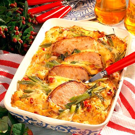 Sauerkraut-Auflauf mit Schweinesteaks Rezept