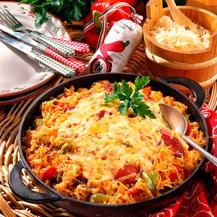 Sauerkraut-Auflauf "Szegediner Art" Rezept