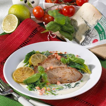 Scaloppine Al Gorgonzola Kalbsschnitzel Mit Blattspinat Und Gorgonzola Rezept Lecker