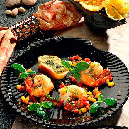 Scampi in Paprika-Vinaigrette Rezept
