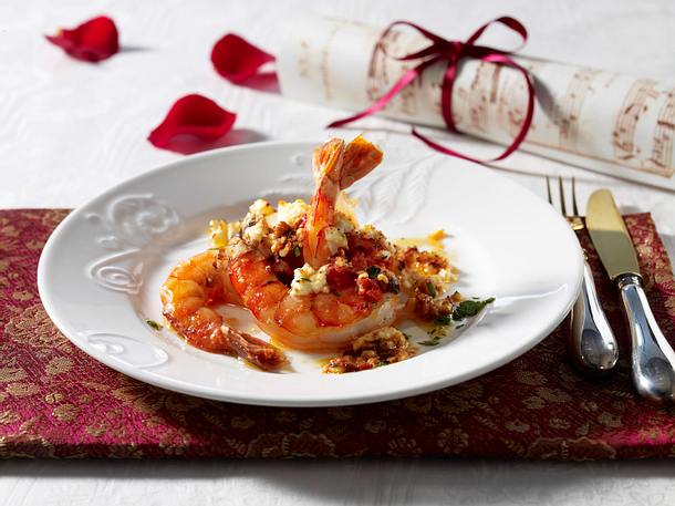 Scampi mit Fetakäse überbacken (Charidhes me féta) Rezept Scampi mit Fetakäse überbacken (Charidhes me féta) Rezept