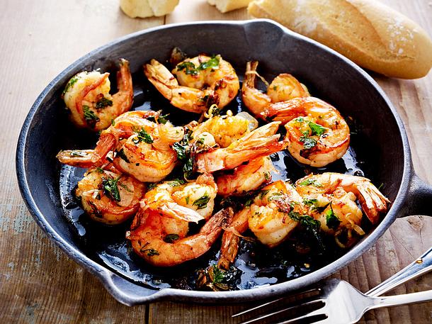 Scampi-Pfanne Classic mit Knoblauch Rezept Scampi-Pfanne Classic mit Knoblauch Rezept