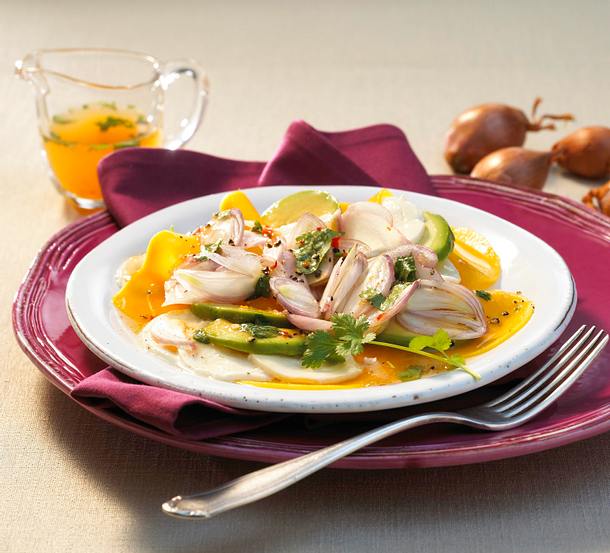 Schalotten-Mango-Carpaccio Rezept Schalotten-Mango-Carpaccio Rezept