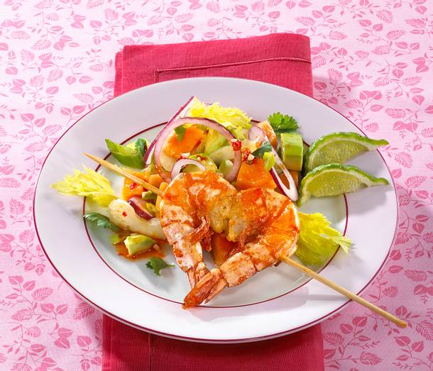Scharfe Garnelen mit Avocadosalat Rezept Scharfe Garnelen mit Avocadosalat Rezept