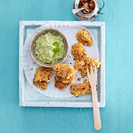 Scharfe Hähnchennuggets mit Guacamole Rezept
