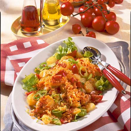 Scharfer Kartoffelsalat mit roten Linsen Rezept Scharfer Kartoffelsalat mit roten Linsen Rezept
