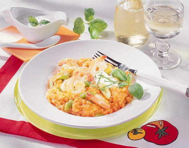 Scharfer Tomatenreis mit Scampi Rezept Scharfer Tomatenreis mit Scampi Rezept