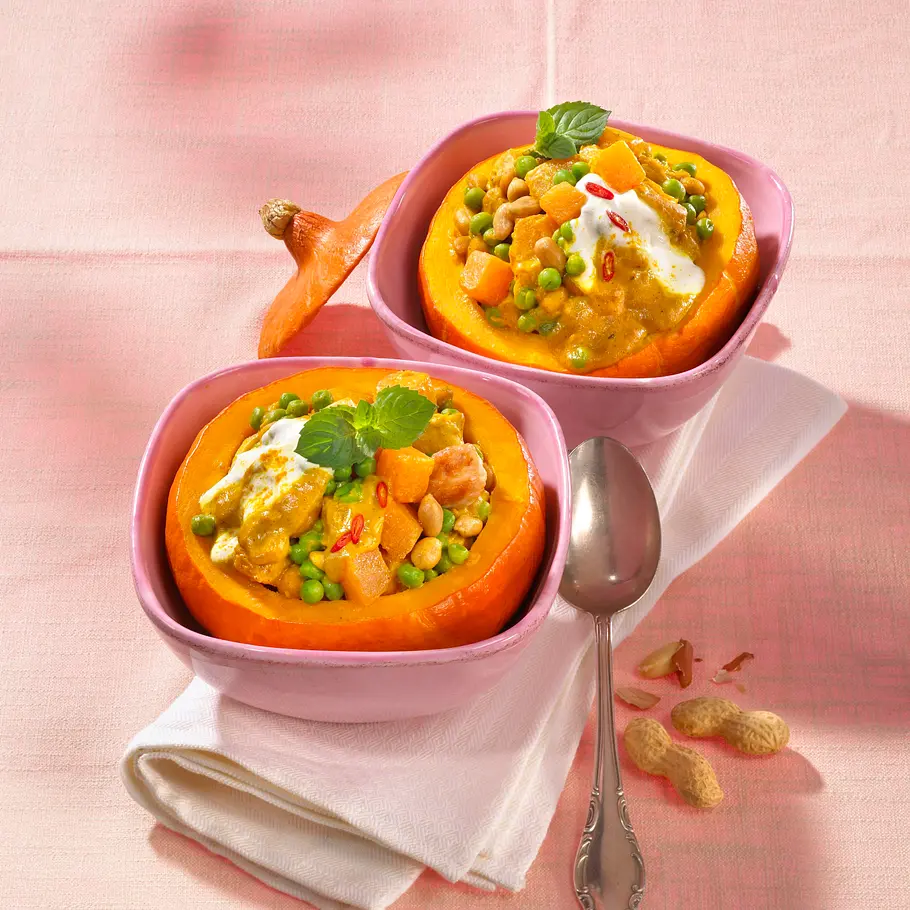 Scharfes Curry-Kürbis mit Hähnchen Rezept Scharfes Curry-Kürbis mit Hähnchen Rezept