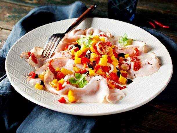 Scharfes Puten-Carpaccio Rezept Scharfes Puten-Carpaccio Rezept
