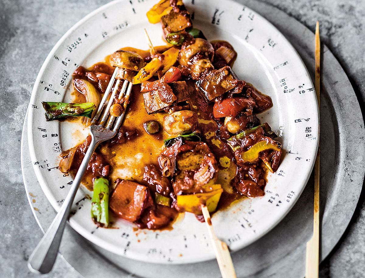 Scharfes Tofu-Pilz-Schaschlik Rezept