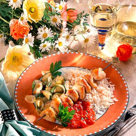 Schaschlik mit Zucchini Rezept Schaschlik mit Zucchini Rezept