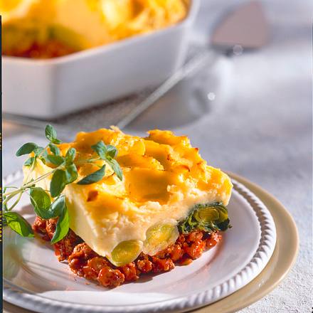 Schichten-Auflauf mit Hack, Porree und Kartoffelpüree Rezept