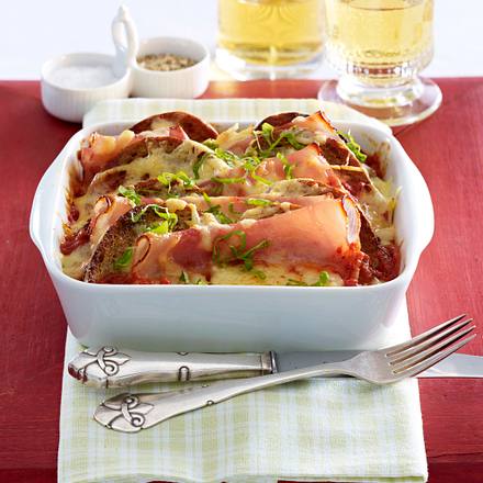 Schinken-Brot-Auflauf Rezept