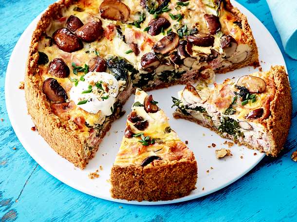 Schinken-Käse-Quiche mit Champignons Rezept Schinken-Käse-Quiche mit Champignons Rezept