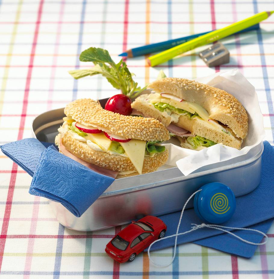 Schinken-Käse-Bagel Rezept