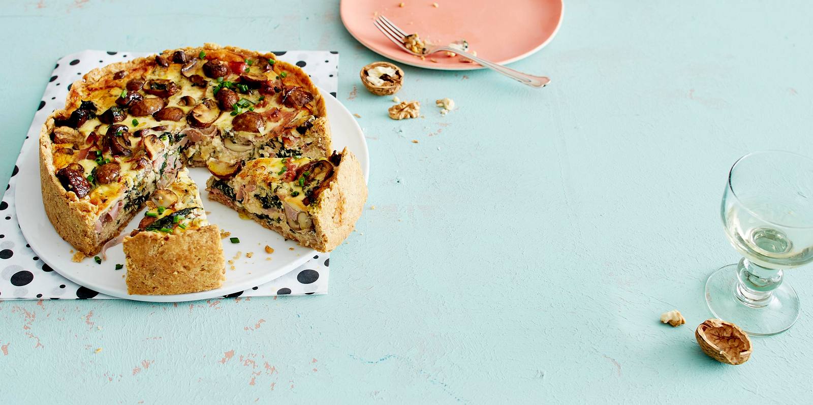 Schinken-Käse-Quiche mit Champignons Rezept | LECKER