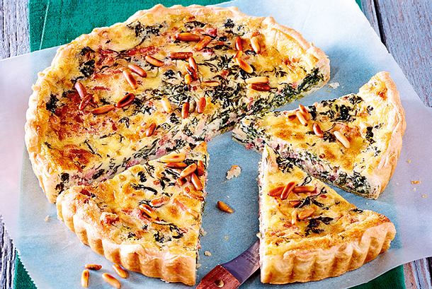 Schinken-Spinat-Tarte mit Frischkäse Rezept Schinken-Spinat-Tarte mit Frischkäse Rezept