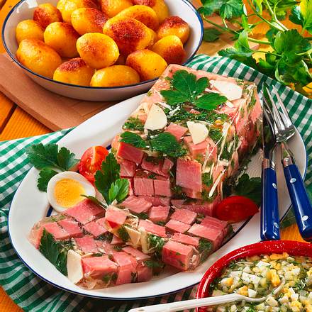 Schinkensülze mit neuen Kartoffeln Rezept