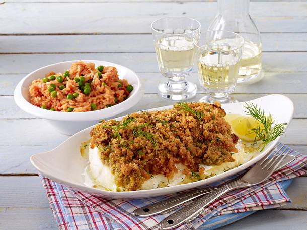 Schlemmerfilet Bordelaise mit Tomatenreis Rezept Schlemmerfilet Bordelaise mit Tomatenreis Rezept