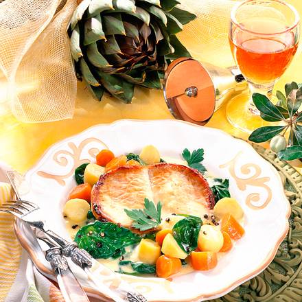 Schmetterlings-Steak auf Gemüse Rezept
