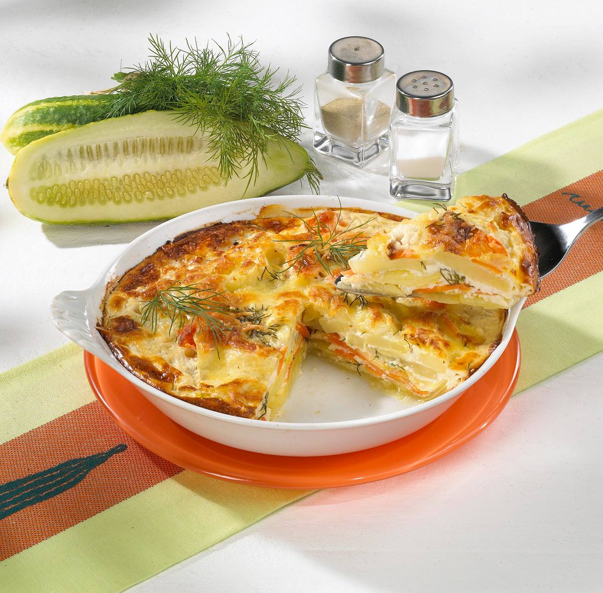 Schmorgurken-Kartoffel-Gratin Rezept