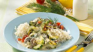 Schmorgurken-Reis-Pfanne Rezept - Foto: Maass