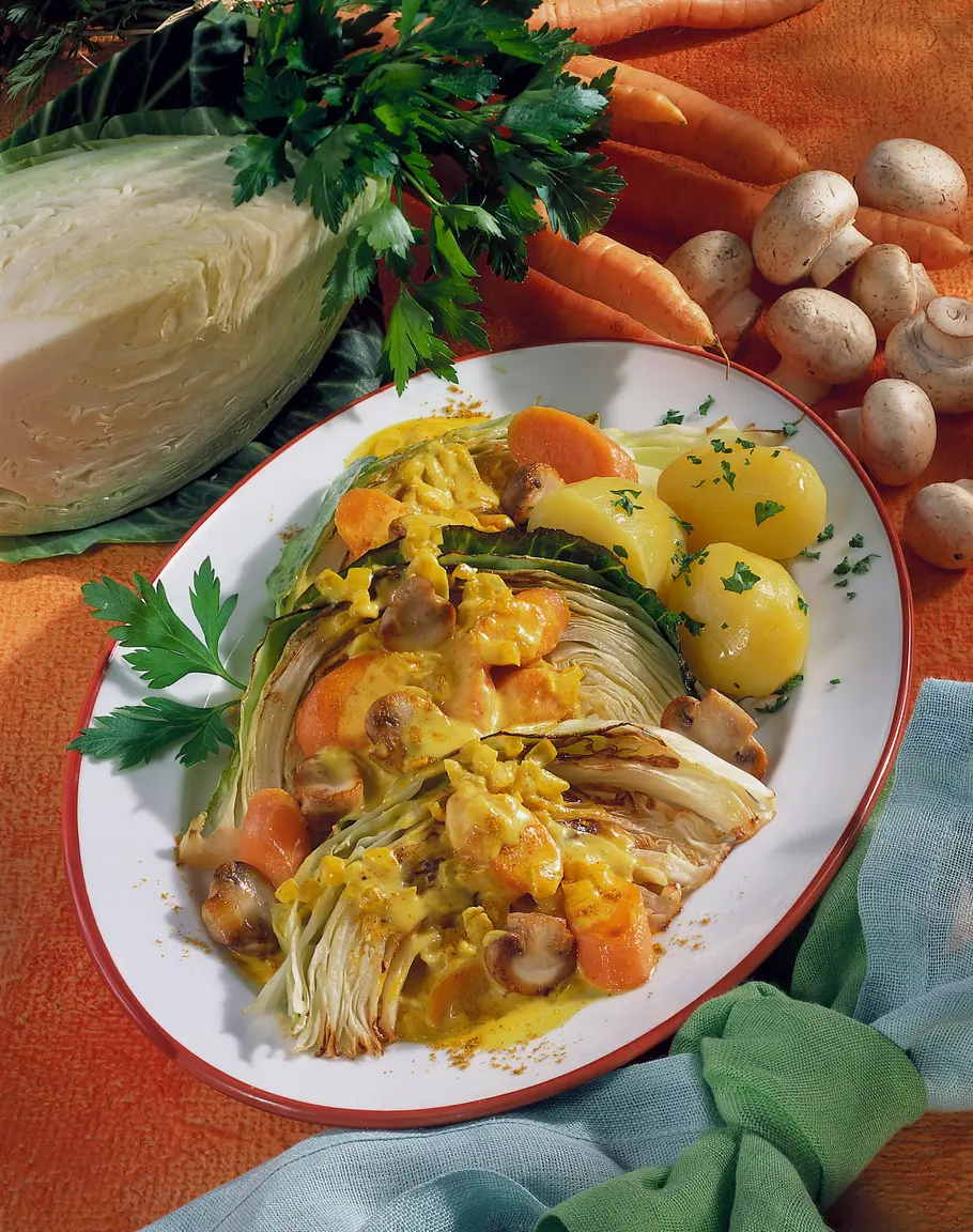 Schmorkohl in Curryrahm Rezept
