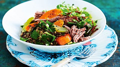 Schmorlinsen mit Pulled Beef Rezept - Foto: House of Food / Bauer Food Experts KG