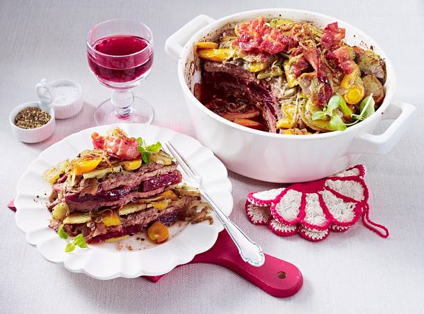 Schmorschichttopf mit Roter Bete Rezept Schmorschichttopf mit Roter Bete Rezept