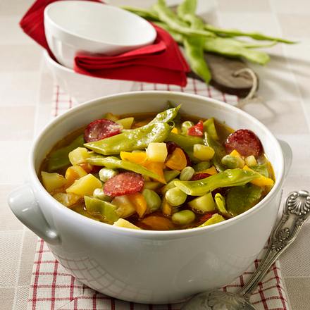 Schneidebohneneintopf mit Cabanossi Rezept
