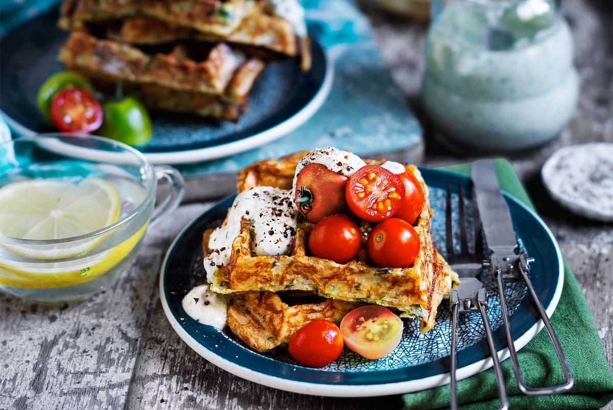 Schnell zusammengerührte Kräuter-Quark-Waffeln Rezept