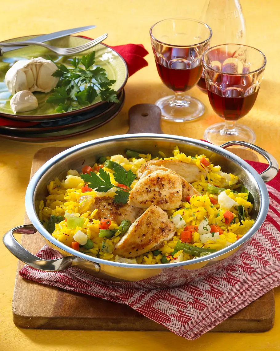 Schnelle Geflügel-Paella Rezept Schnelle Geflügel-Paella Rezept