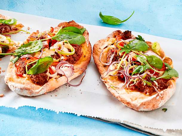 Schnelle Hackfleisch-Pizza Rezept Schnelle Hackfleisch-Pizza Rezept