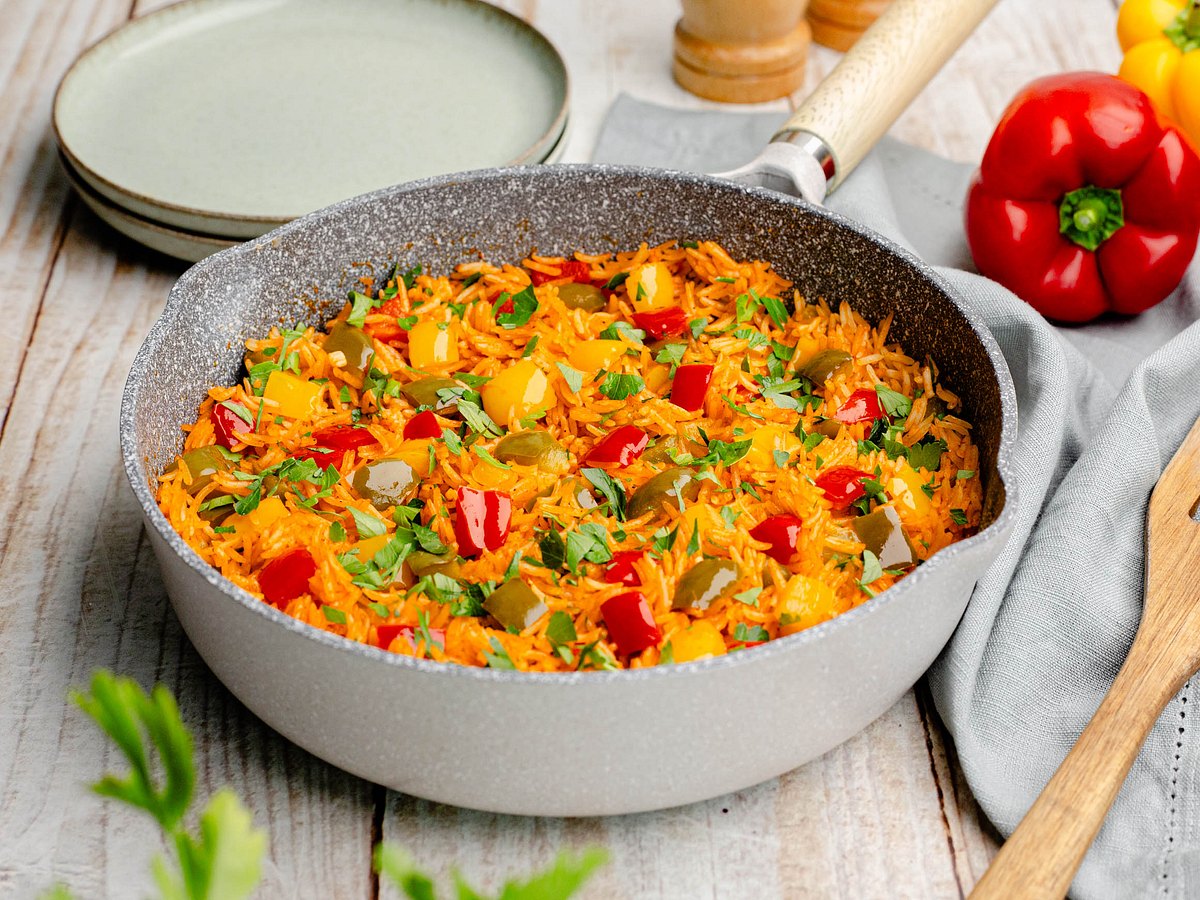 Schnelle Reispfanne mit Paprika Rezept