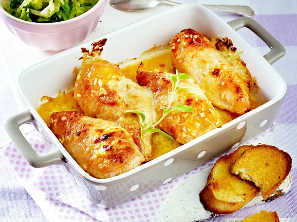 Schnelles glasiertes Aprikosen-Knoblauch-Hähnchen Rezept Schnelles glasiertes Aprikosen-Knoblauch-Hähnchen Rezept