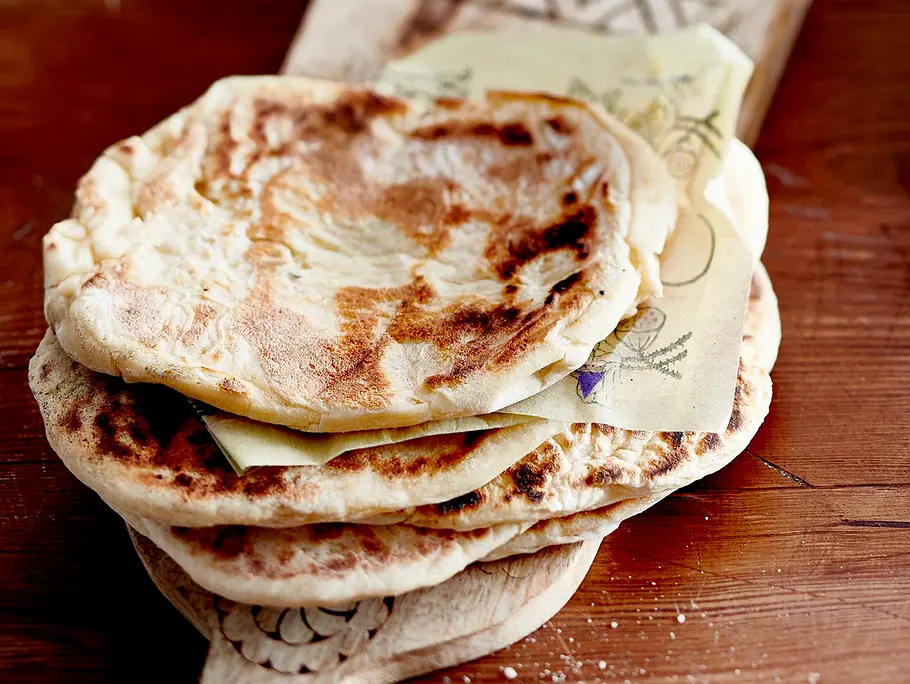 Naan-Brot mit Backpulver Rezept Schnelles Naan-Brot Rezept