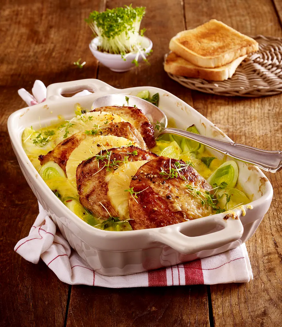 Schnitzel-Auflauf Hawaii Rezept Schnitzel-Auflauf Hawaii Rezept