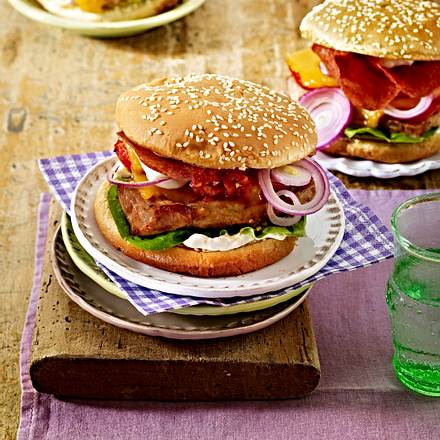 Schnitzel-Cheeseburger Rezept Schnitzel-Cheeseburger Rezept