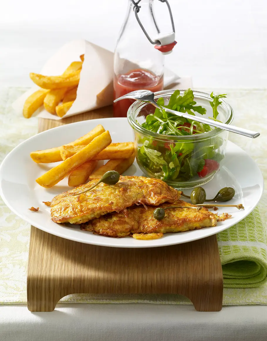 Schnitzel in Senf-Eihülle Rezept