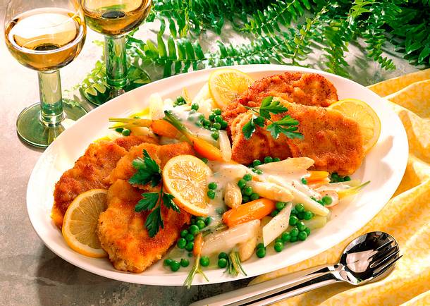 Schnitzel mit Gemüse-Allerlei Rezept