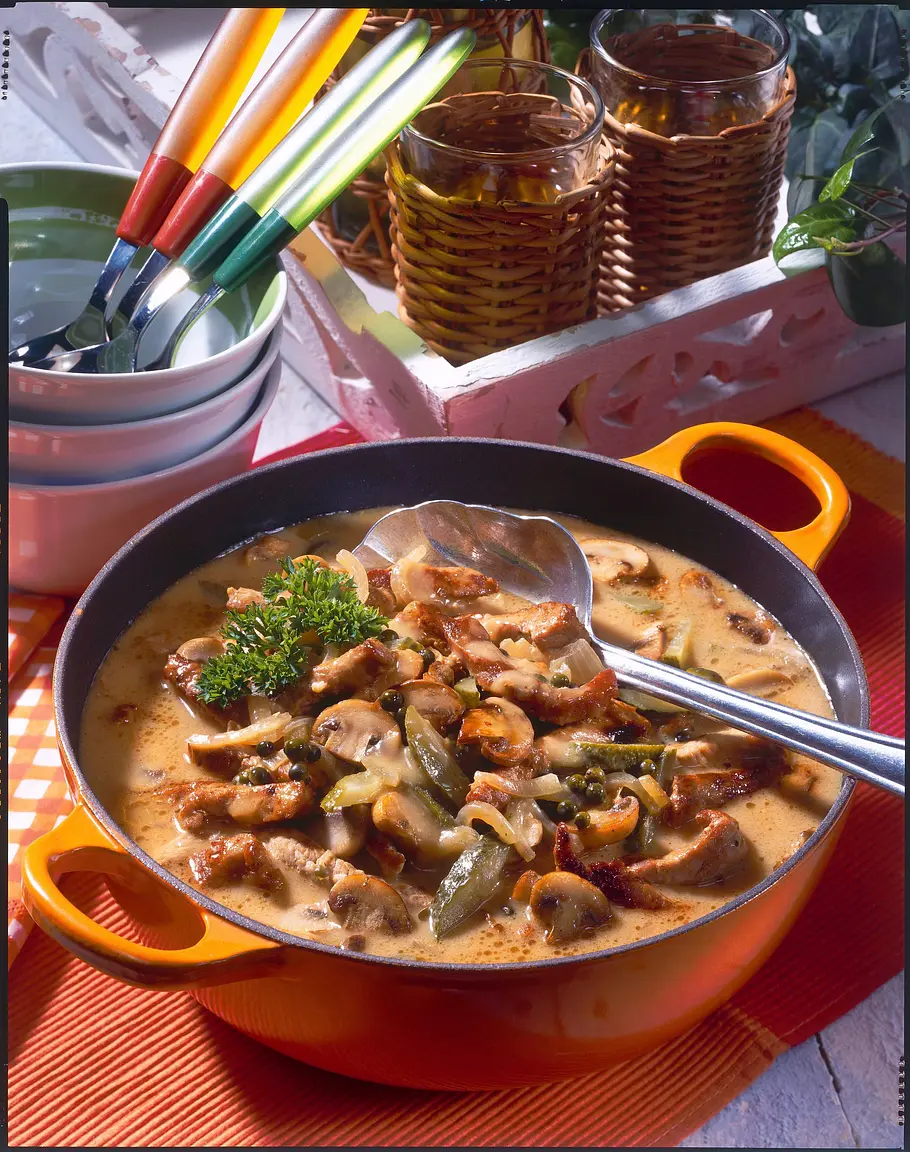 Schnitzel-Pfeffer-Suppe à la Stroganoff Rezept Schnitzel-Pfeffer-Suppe à la Stroganoff Rezept