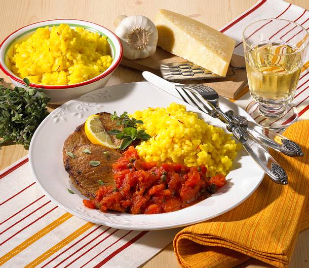 Schnitzel Pizzaiola mit Risotto Rezept Schnitzel Pizzaiola mit Risotto Rezept