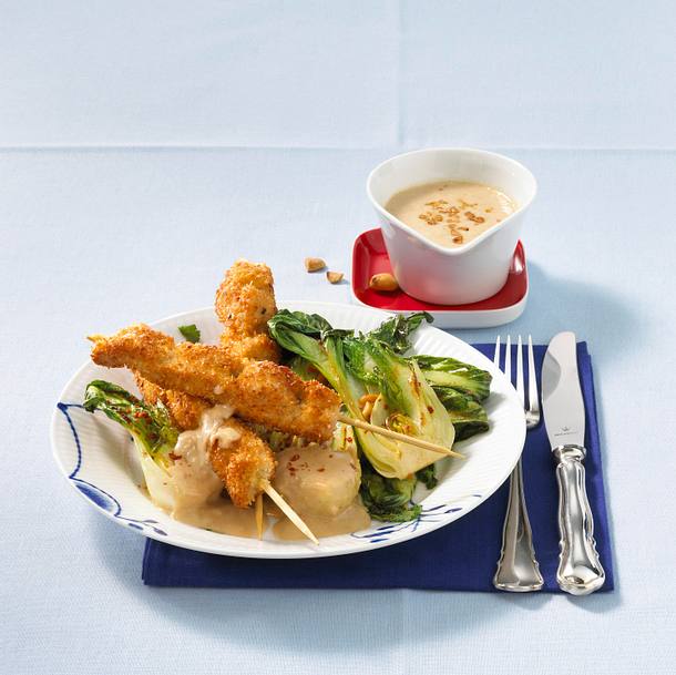 Schnitzel-Saté-Spieße Rezept Schnitzel-Saté-Spieße Rezept