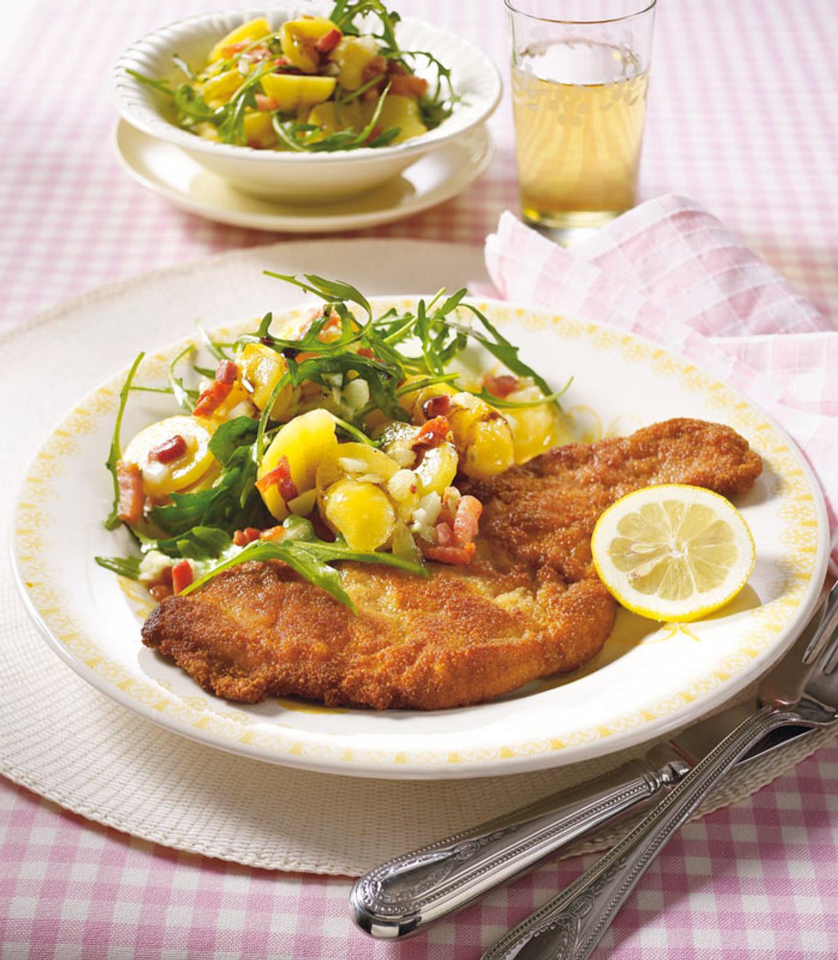 Schnitzel zu Rucola-Kartoffel-Salat Rezept